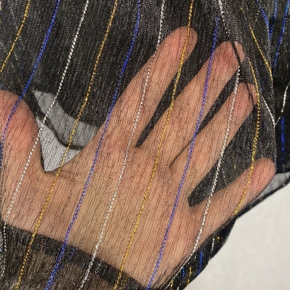 Anthropologie See U Soon Black Sparkle Multicoloured Blouse - Size XS - Picture 11 of 16